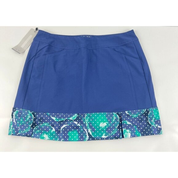 adidas Dresses & Skirts - Adidas Golf Womens Floral  Print Hem Skirt Blue Knit Size S